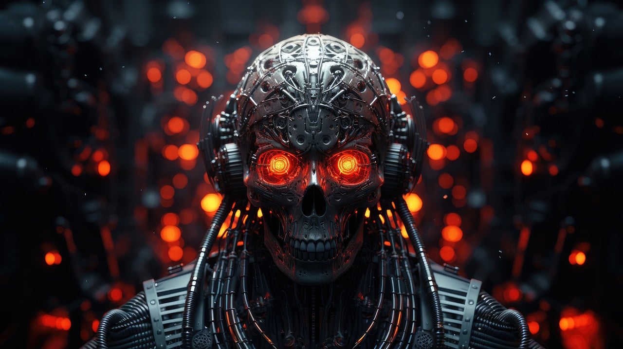 Symbolbild Google Gemini bedroht User. Auf dem Bild sieht man einen Terminator ähnlichen Killerroboter.