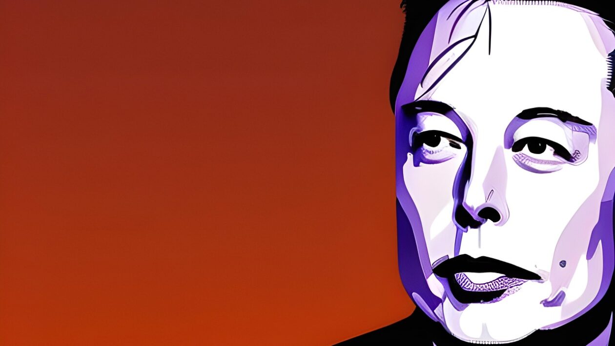 Beitragsbild XAis neue KI Grok-3. Die Illustration zeigt Elon Musk vor einem roten Hintergrund.