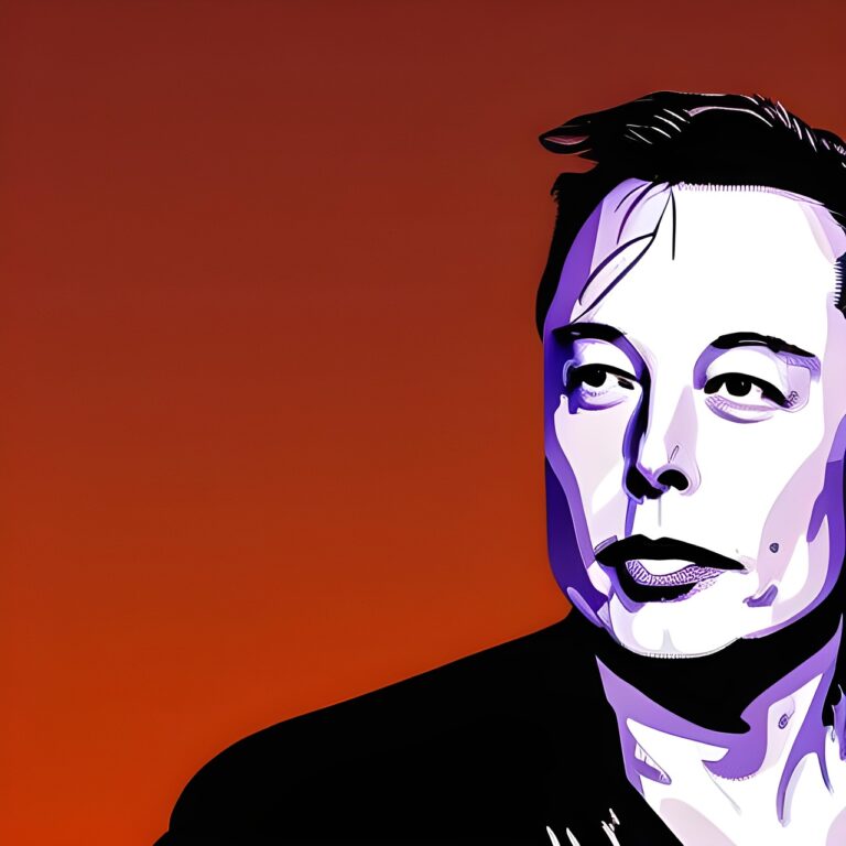 Beitragsbild XAis neue KI Grok-3. Die Illustration zeigt Elon Musk vor einem roten Hintergrund.